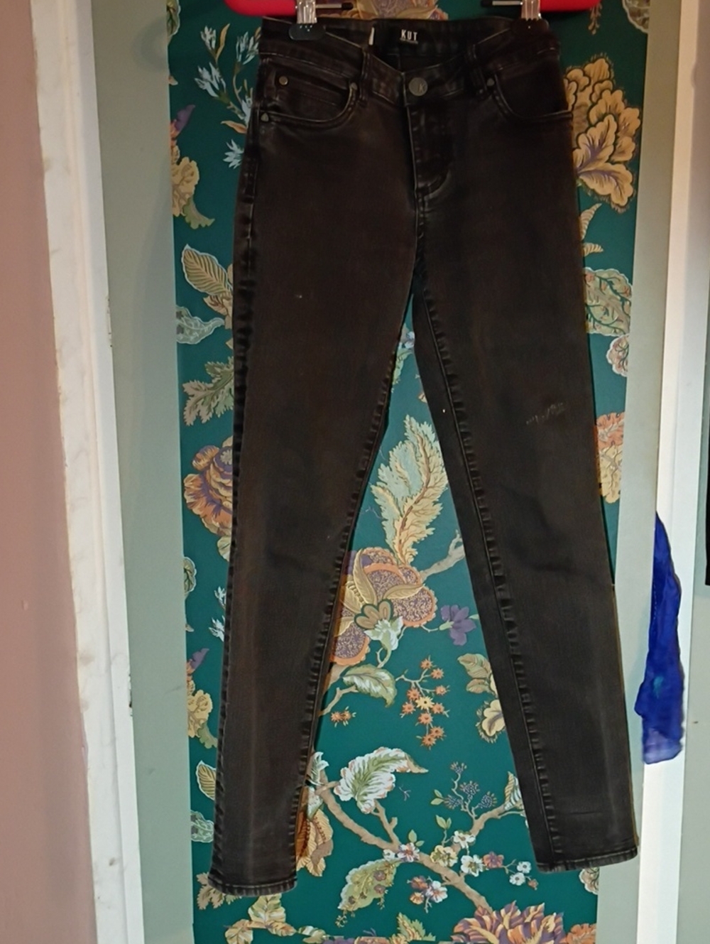 Kut from the Kloth Washed Black High-Rise Skinny Jeans